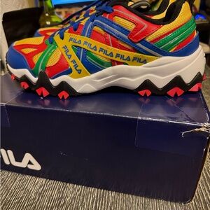 Fila Colorful Athletic Shoes with Blue and Red